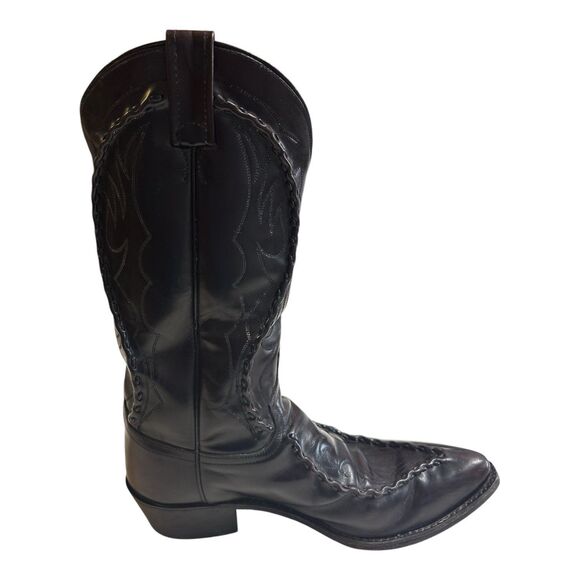 Vtg Dan Post Western Boots Mens DP26679 Mignon Black Cherry Bucklace Cowboy 10D main image 5